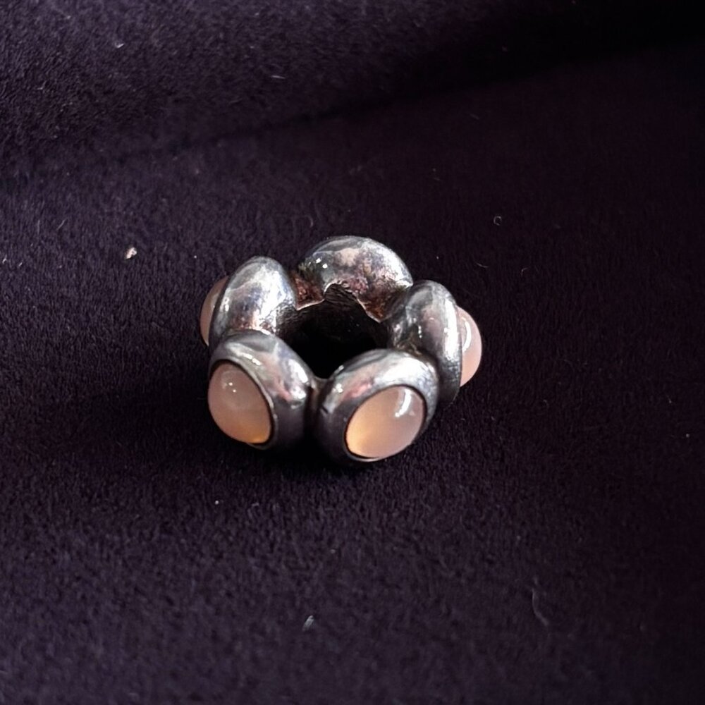 Pandora Retired Pink Opal Cabochon Charm - RARE